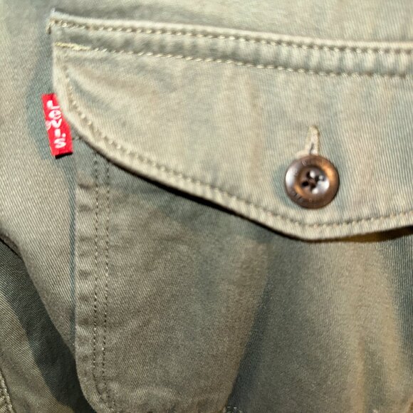 Vintage Levi's Sherpa Lined Shirt Jacket 3XL Men's Olive - Picture 4 of 7